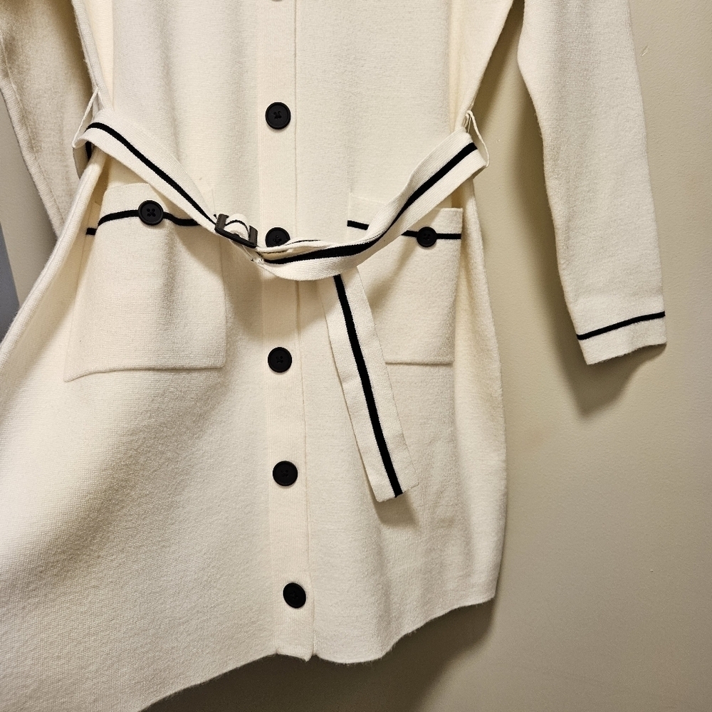 Nicole Miller New York Women's Button Front Belted Mini Sweater Dress Size M. - Picture 10 of 16